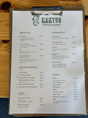 Kaktus Espressobar menu 1